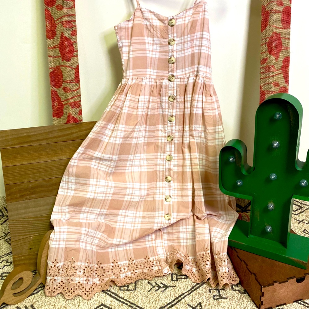 MIDI Plaid Farmhouse Dress